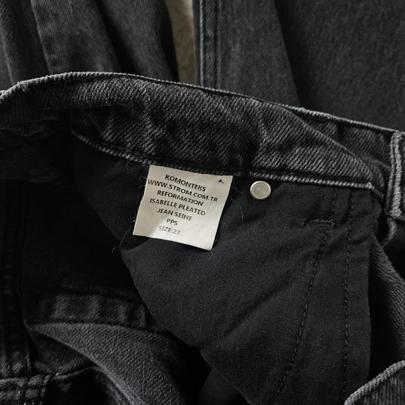 Reformation Jeans | Isabelle Pleated Jean Washed Black Denim Womens 27 - Picture 6 of 7